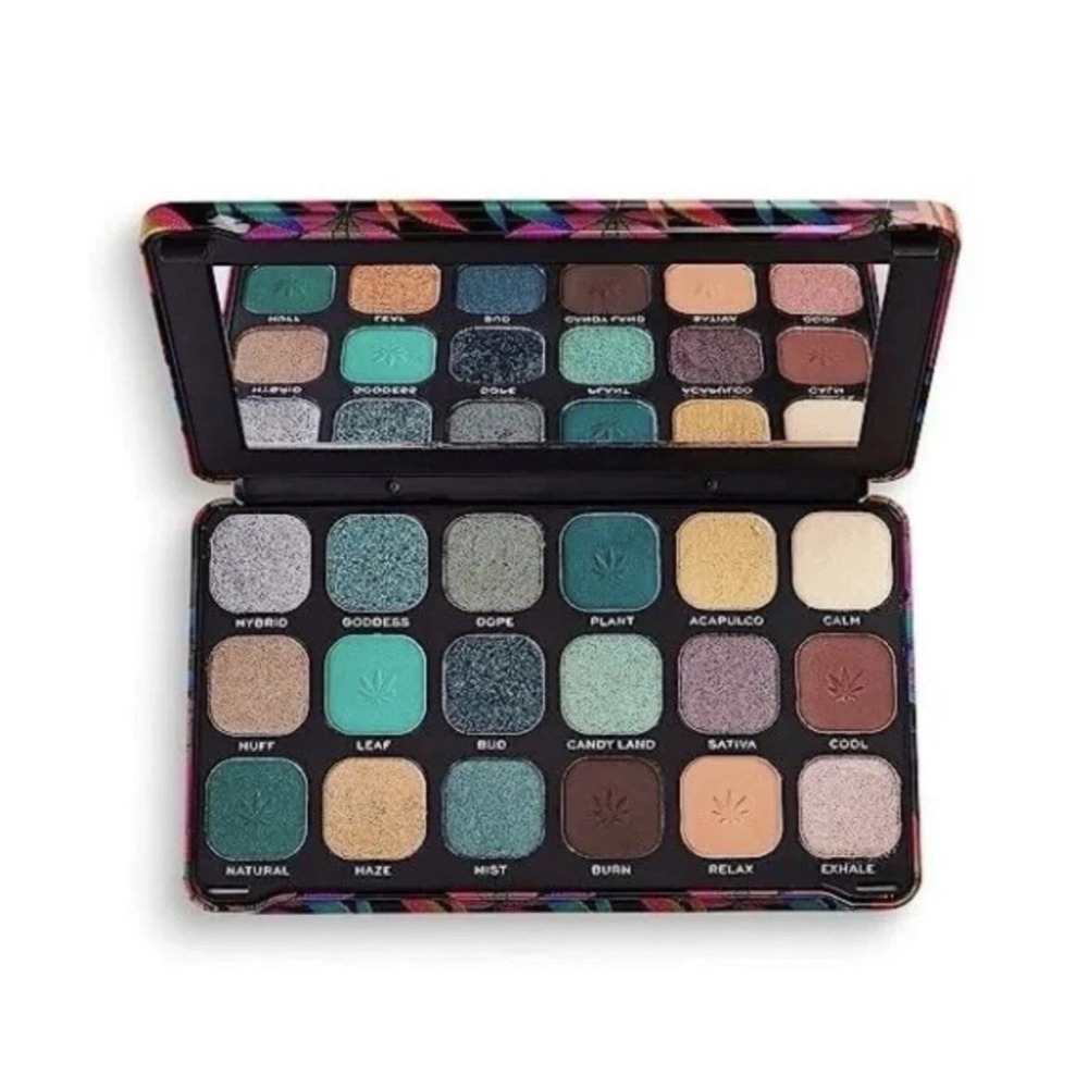 Revolution Chilled with Cannabis‎ Sativa Eyeshadow Palette 18 Rich Shades